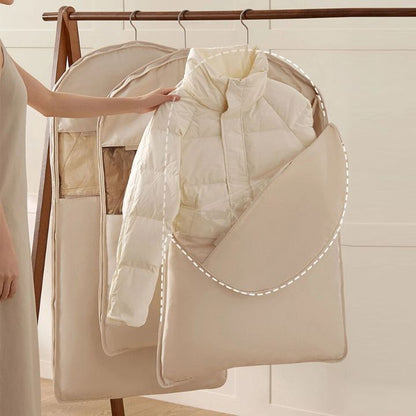 Hanging Garment Storage Bag with Automatic Compression, No Vacuum Pump Required Ever