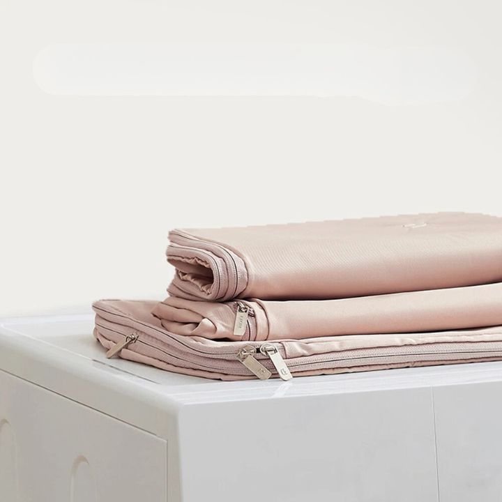 Hanging Garment Storage Bag with Automatic Compression, No Vacuum Pump Required Ever