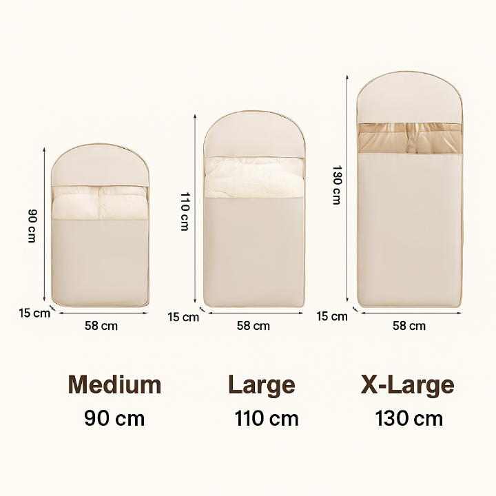 Hanging Garment Storage Bag with Automatic Compression, No Vacuum Pump Required Ever