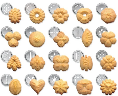 Cookie Press with Interchangeable Patterns for Quick and Easy Holiday Cookie Baking