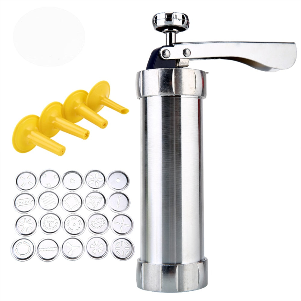 Cookie Press with Interchangeable Patterns for Quick and Easy Holiday Cookie Baking
