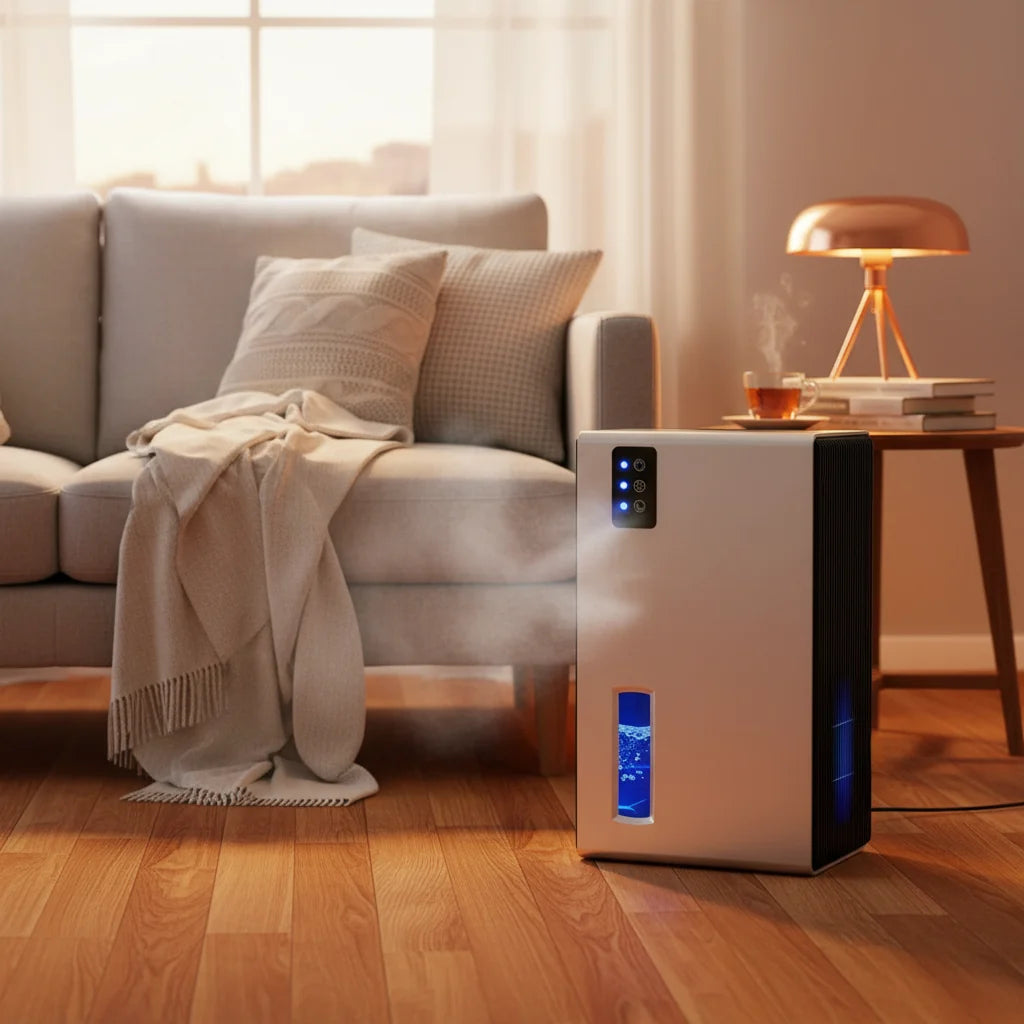 Compact Digital Home Dehumidifier with Auto Shut-Off, Sleep Mode & Quiet Operation