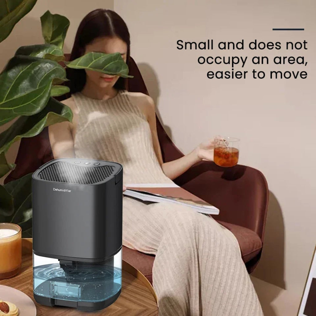 Compact Portable Dehumidifier with Air Filter, Soft Night Light & Auto Shut-Off Safety