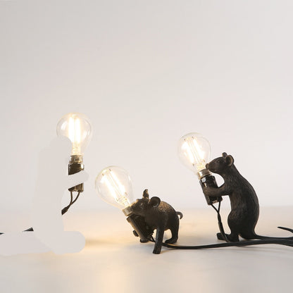 Cute Mouse Table Lamp with Realistic Resin Finish for Playful Room Decor Accents