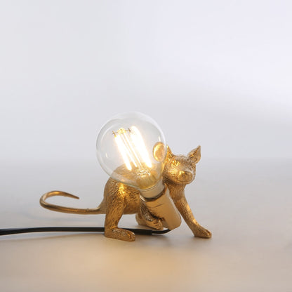 Cute Mouse Table Lamp with Realistic Resin Finish for Playful Room Decor Accents