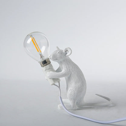 Cute Mouse Table Lamp with Realistic Resin Finish for Playful Room Decor Accents