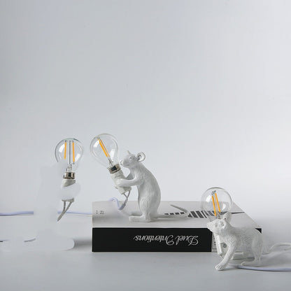 Cute Mouse Table Lamp with Realistic Resin Finish for Playful Room Decor Accents