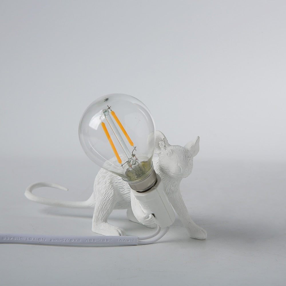 Cute Mouse Table Lamp with Realistic Resin Finish for Playful Room Decor Accents