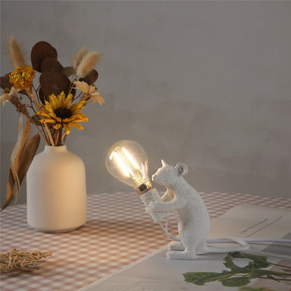 Cute Mouse Table Lamp with Realistic Resin Finish for Playful Room Decor Accents