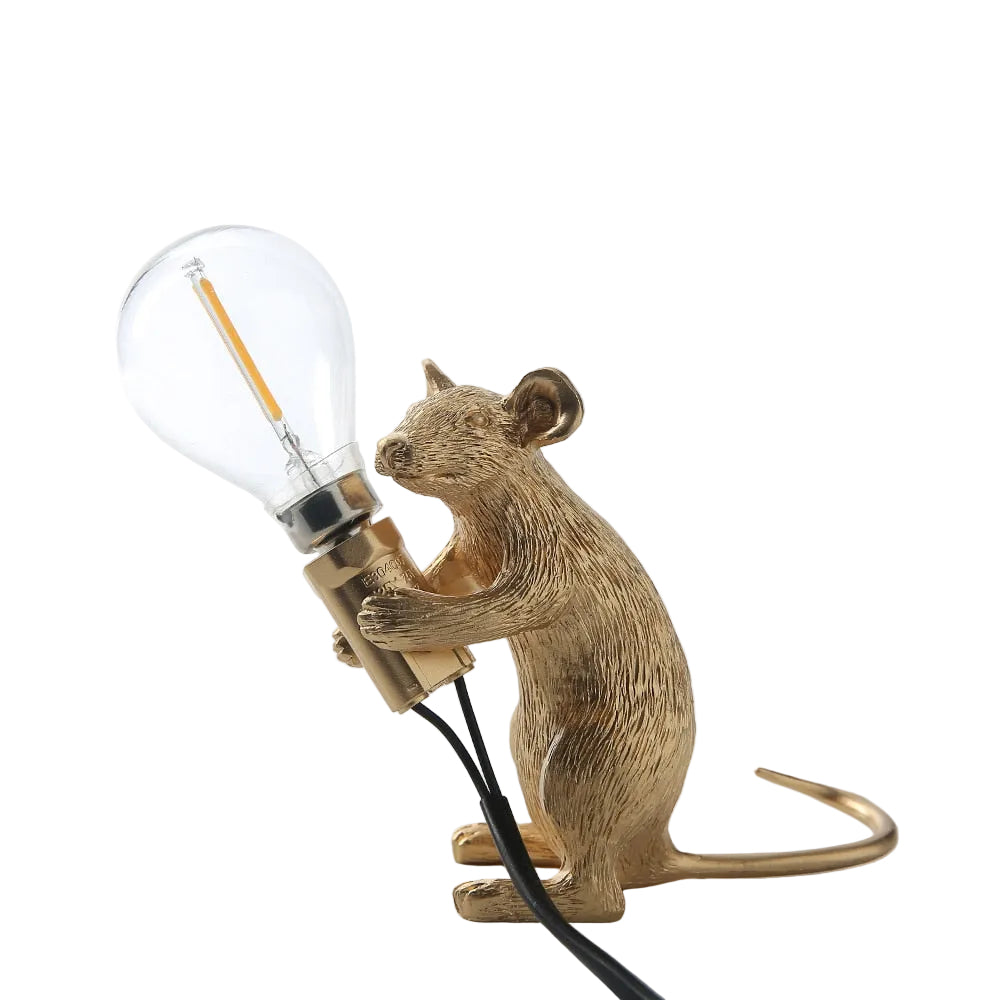 Cute Mouse Table Lamp with Realistic Resin Finish for Playful Room Decor Accents
