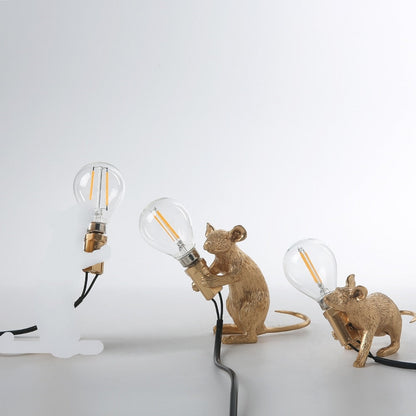 Cute Mouse Table Lamp with Realistic Resin Finish for Playful Room Decor Accents
