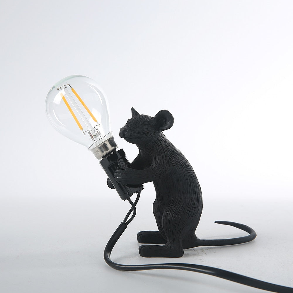 Cute Mouse Table Lamp with Realistic Resin Finish for Playful Room Decor Accents