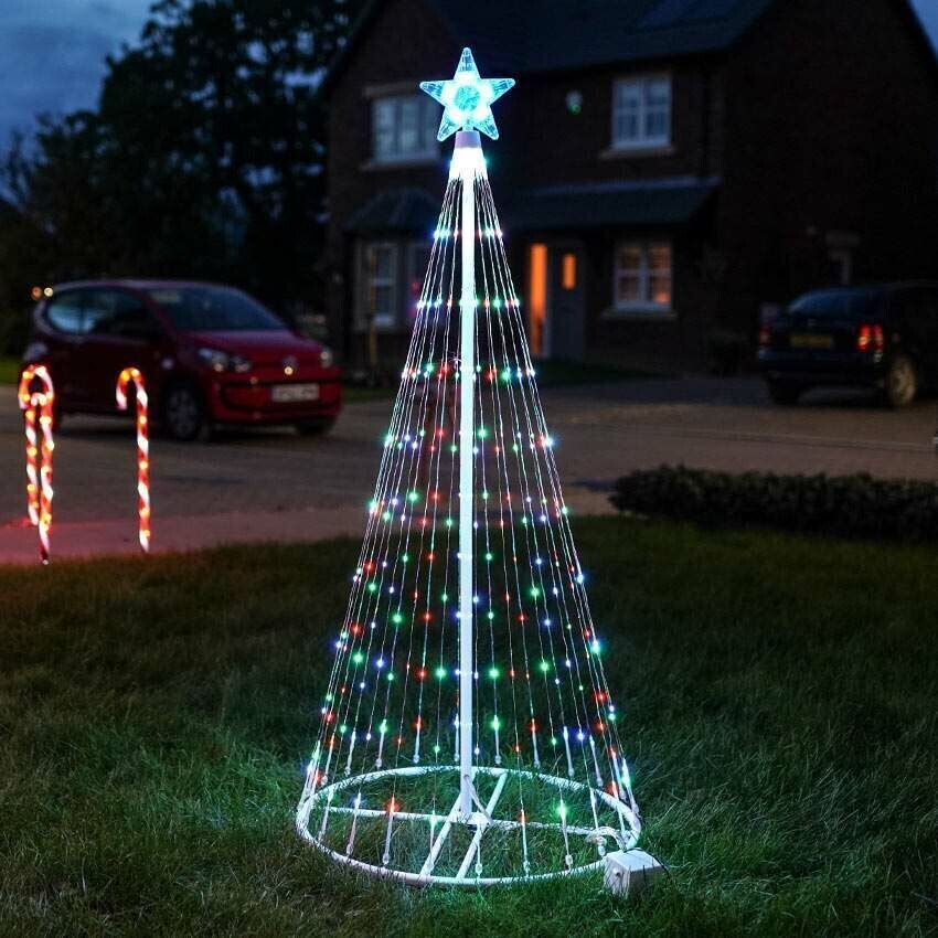 Multicolour LED Animated Outdoor Christmas Tree Light Show 150 LED Star String Lights 12 Modes IP44