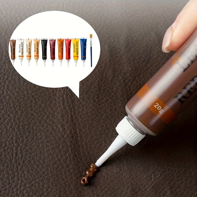Leather Repair Kit for Furniture, Car Seats and Upholstery, DIY Colour Restoration Set for Scuffs
