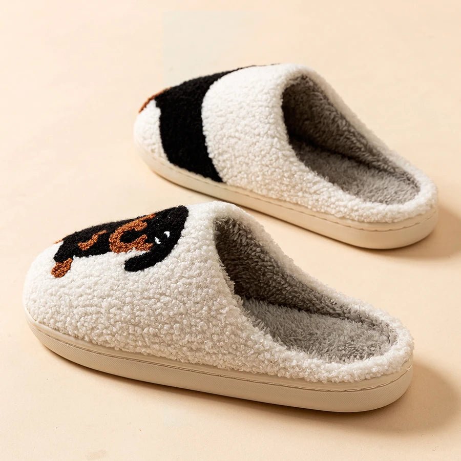 Dachshund Print Slippers for Women - Cozy Soft Cotton House Shoes, Warm Indoor Wear