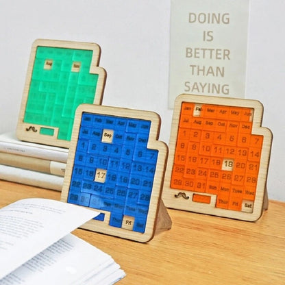 Daily Calendar Wooden Puzzle with 365+ Solutions for Brain-Training Family Fun Time