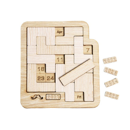 Daily Calendar Wooden Puzzle with 365+ Solutions for Brain-Training Family Fun Time