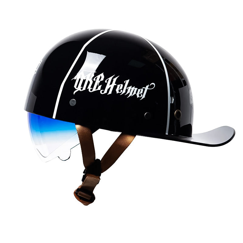 DOT Certified Baseball Style Motorcycle Half Helmet with ABS Shell, EPS Liner and Inner Sun Visor