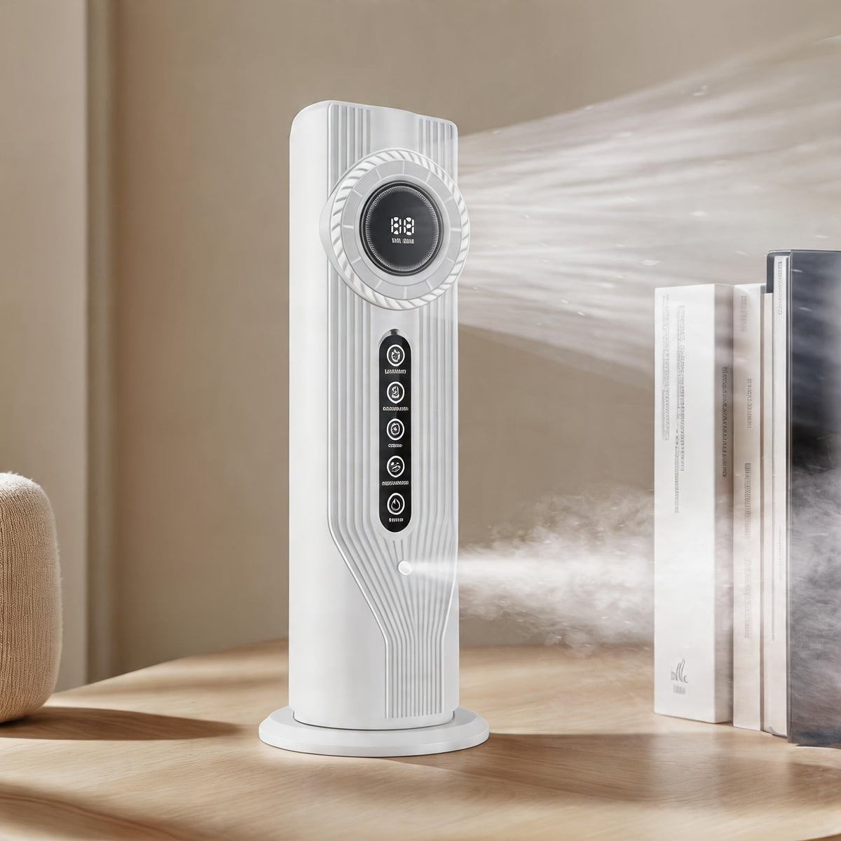 USB Portable Cooling Fan with Humidifier, 6 Speed Quiet Desk Air Cooler with 6 Hour Timer for Home