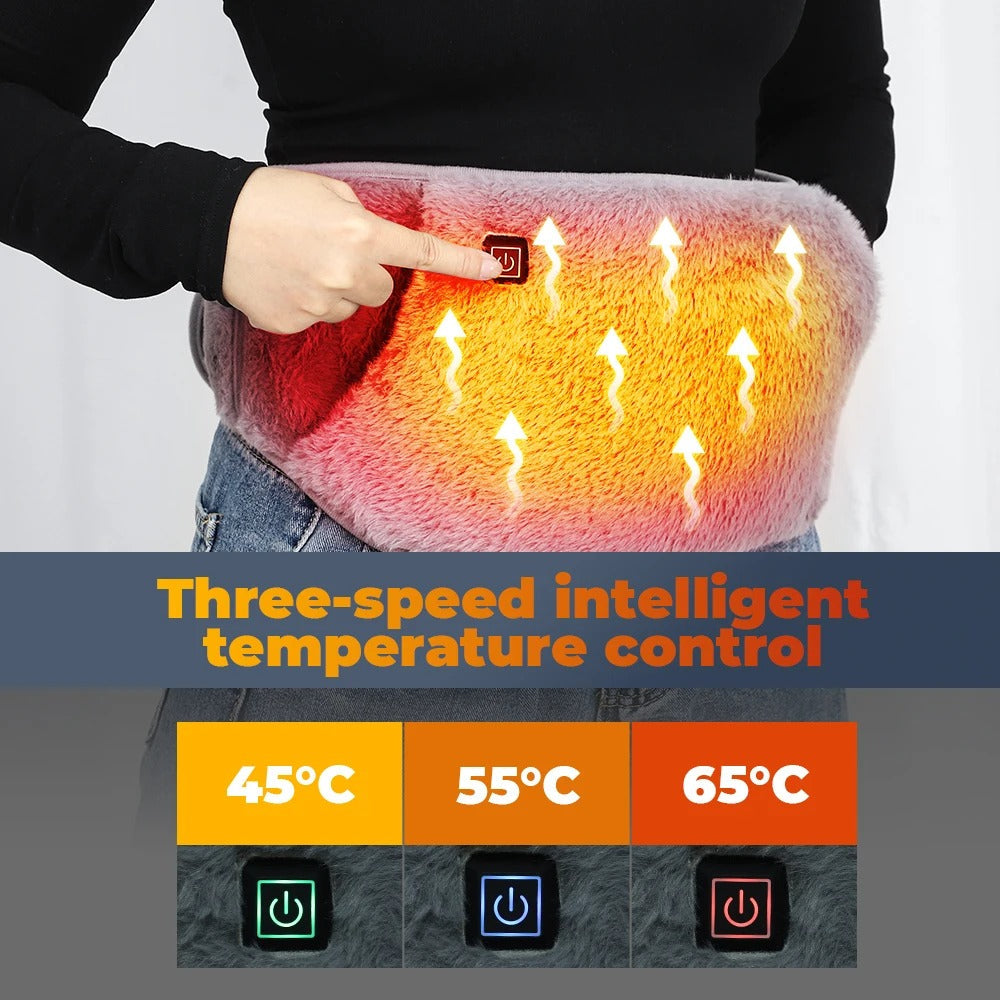 Electric Heating Belt with USB Power, Adjustable Heat Settings and Hand Warmer Pocket