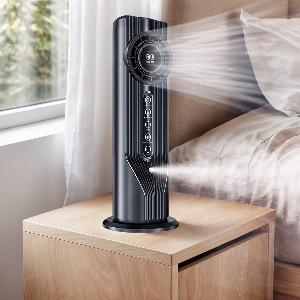USB Portable Cooling Fan with Humidifier, 6 Speed Quiet Desk Air Cooler with 6 Hour Timer for Home