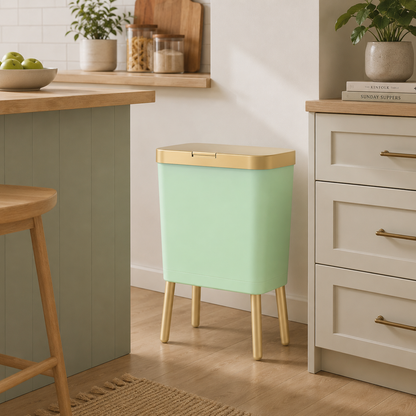 15L Odour-Sealing Trash Can, Flip-Top Waste Bin with Elevated Legs for Kitchen & Bathroom