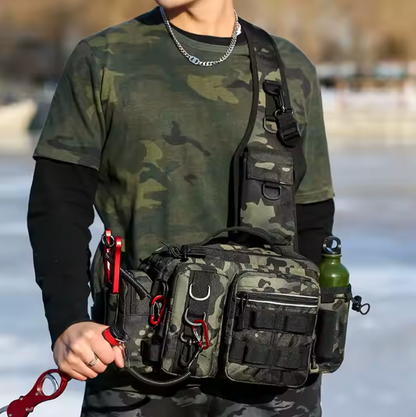 Convertible Fishing Pack with Rod Holders and Drink Holder, 5-Rod Capacity Design