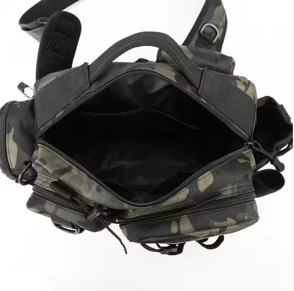 Convertible Fishing Pack with Rod Holders and Drink Holder, 5-Rod Capacity Design