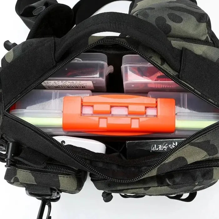 Convertible Fishing Pack with Rod Holders and Drink Holder, 5-Rod Capacity Design