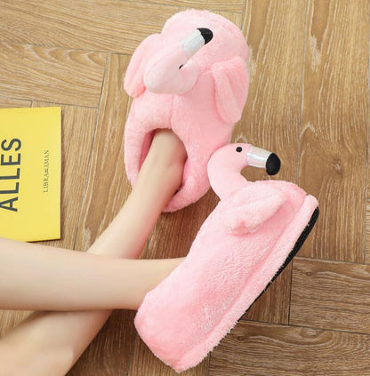 Cozy Flamingo House Shoes for Women with Flexible, Bendable Comfort Sole Styling