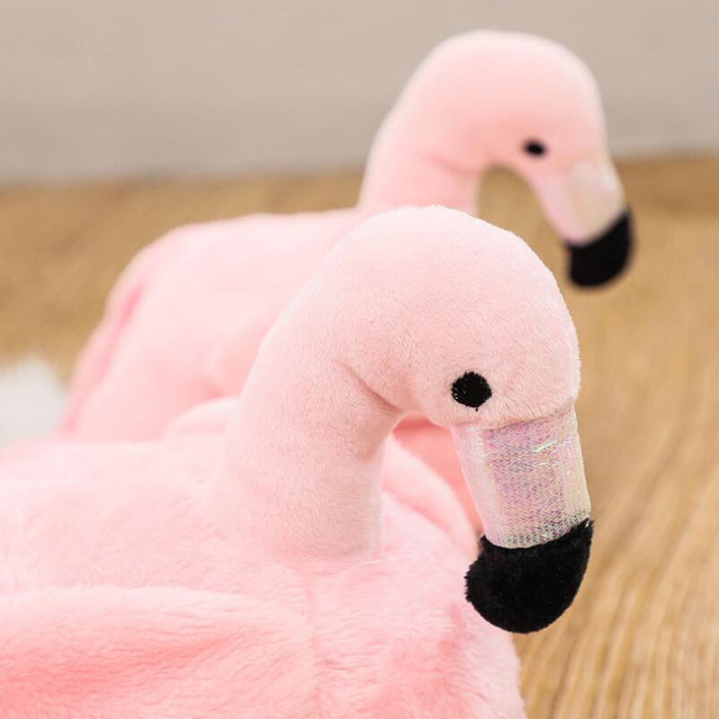 Cozy Flamingo House Shoes for Women with Flexible, Bendable Comfort Sole Styling