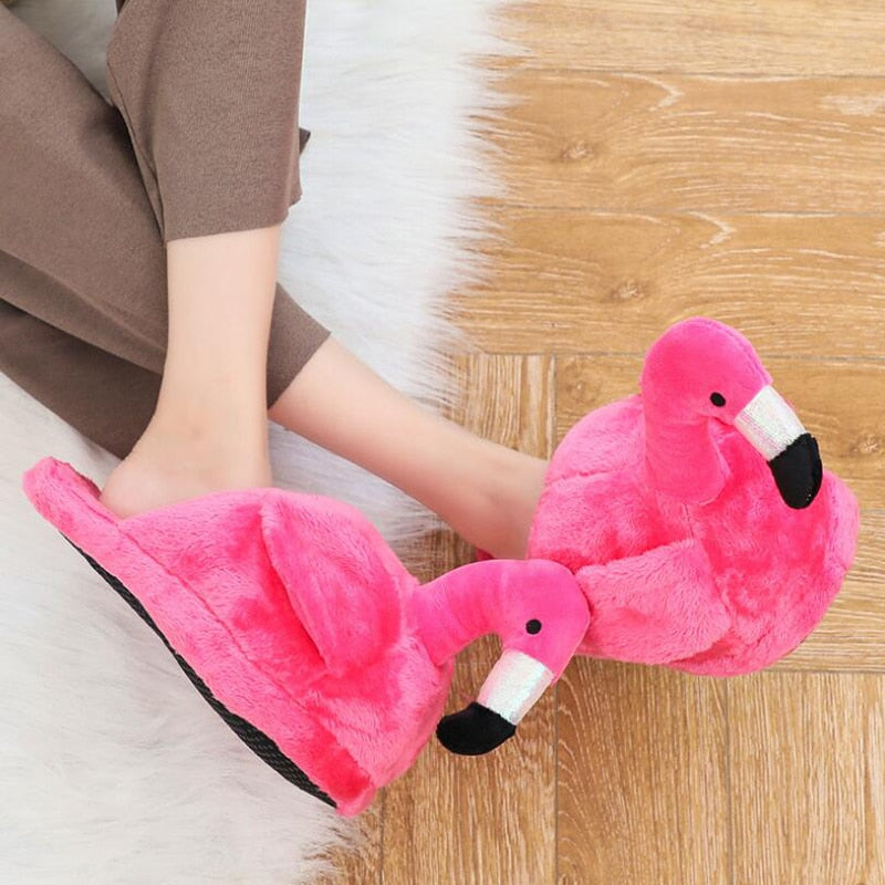Cozy Flamingo House Shoes for Women with Flexible, Bendable Comfort Sole Styling