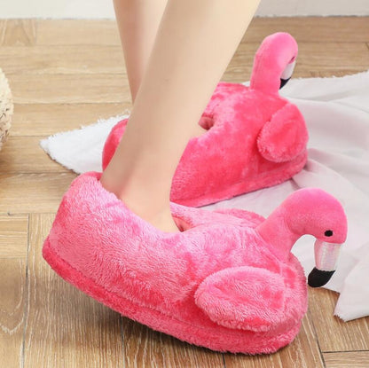 Cozy Flamingo House Shoes for Women with Flexible, Bendable Comfort Sole Styling