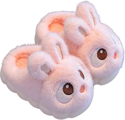 Bunny Slippers for Kids - Soft Plush Warm House Shoes, Non-Slip Sole, Slip-On Style
