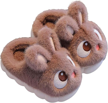 Bunny Slippers for Kids - Soft Plush Warm House Shoes, Non-Slip Sole, Slip-On Style