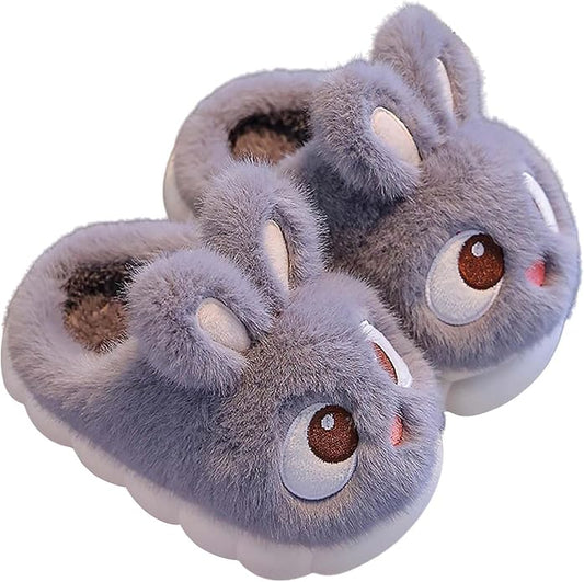 Bunny Slippers for Kids - Soft Plush Warm House Shoes, Non-Slip Sole, Slip-On Style