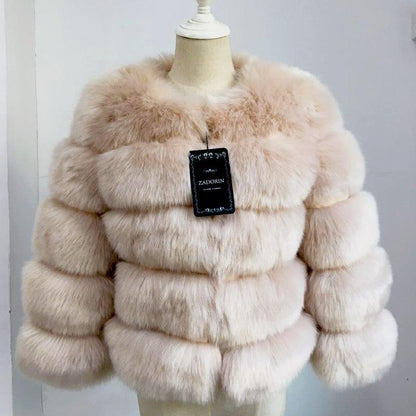 Fluffy Faux Fur Winter Jacket for Women - Soft, Chunky Fleece Style, Warm Winter Coat