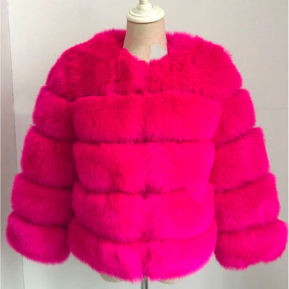 Fluffy Faux Fur Winter Jacket for Women - Soft, Chunky Fleece Style, Warm Winter Coat