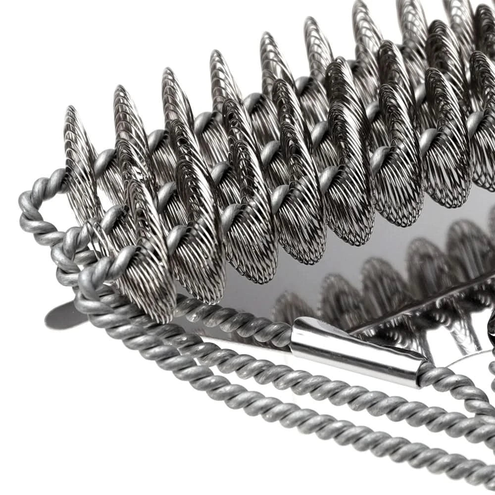 Bristle-Free Stainless Steel BBQ Brush - 3-Head Grill Cleaning Scraper