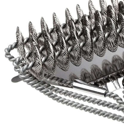 Bristle-Free Stainless Steel BBQ Brush - 3-Head Grill Cleaning Scraper