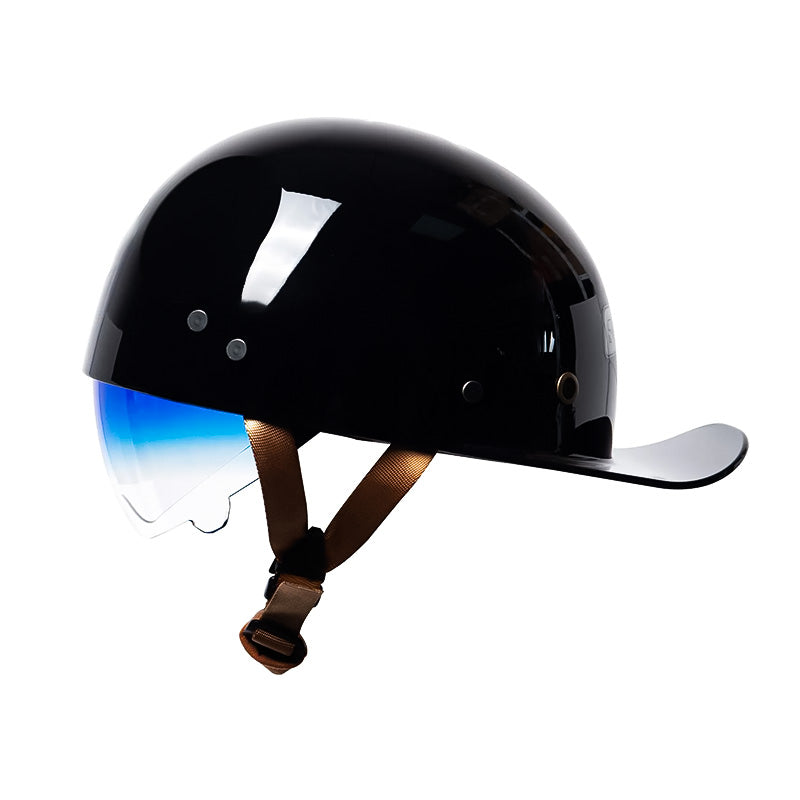 DOT Certified Baseball Style Motorcycle Half Helmet with ABS Shell, EPS Liner and Inner Sun Visor