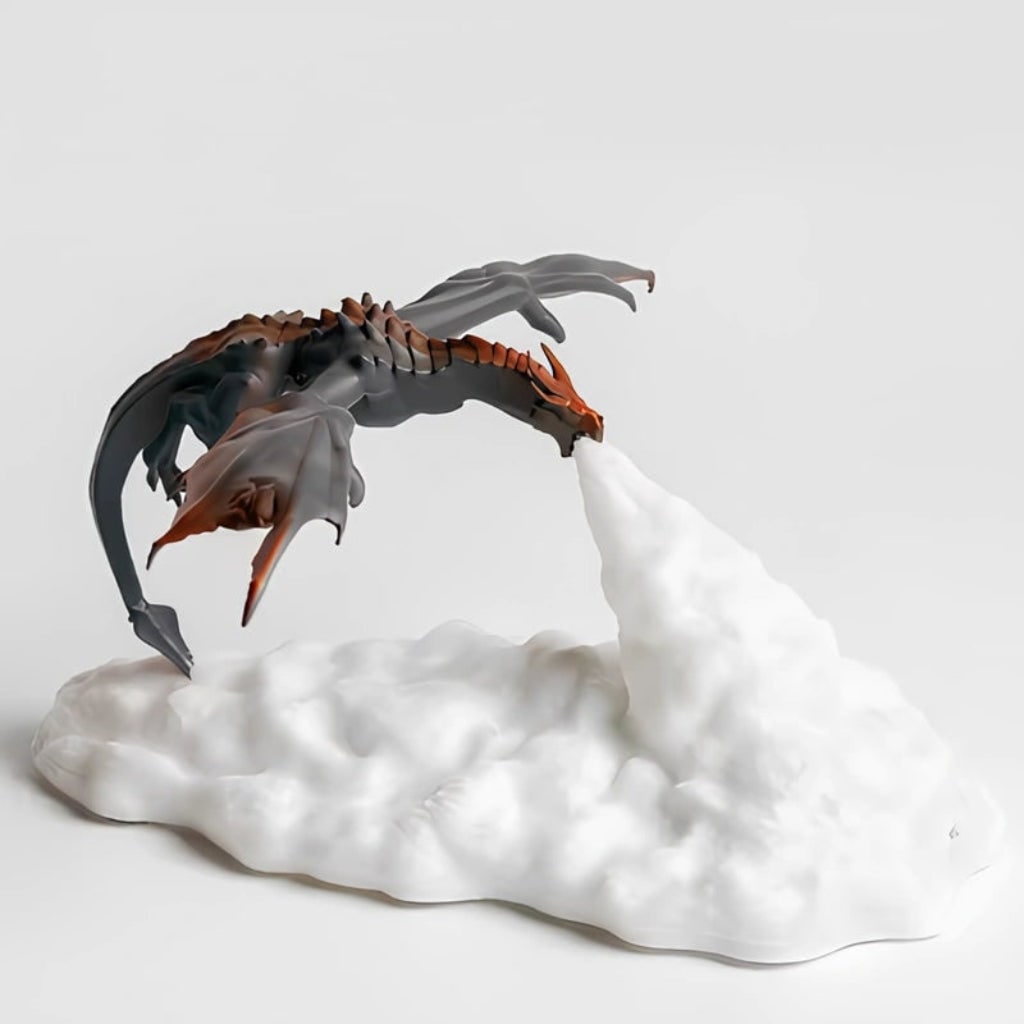 Dragon LED Flame Night Light - Rechargeable Cordless Fantasy Table Lamp for Halloween