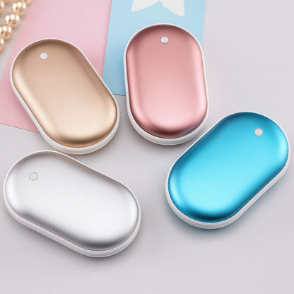 2-in-1 Rechargeable Hand Warmer & Portable Power Bank with 3 Heat Levels & USB Charging