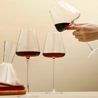 Handmade Crystal Wine and Champagne Glasses Set with Refined Elegant Table Design