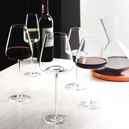 Handmade Crystal Wine and Champagne Glasses Set with Refined Elegant Table Design