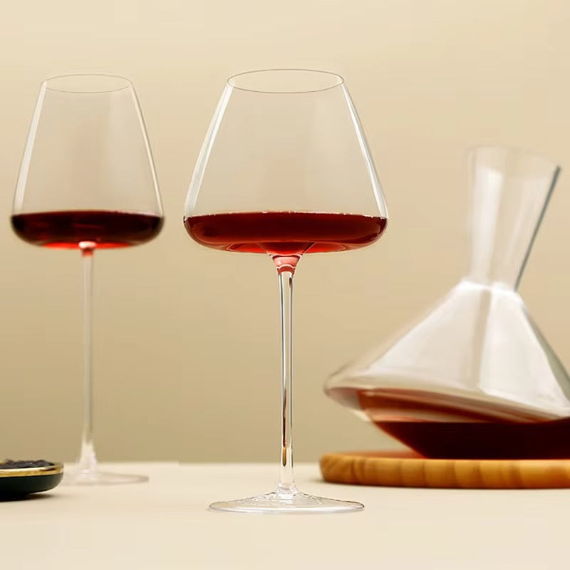Handmade Crystal Wine and Champagne Glasses Set with Refined Elegant Table Design