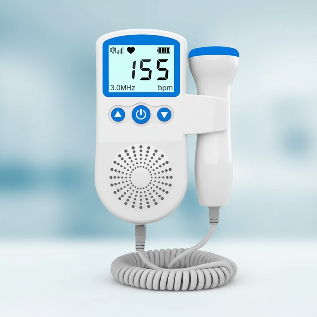 Prenatal Heart Rate Monitor Fetal Doppler with Backlit LCD Display & Built-In Speaker