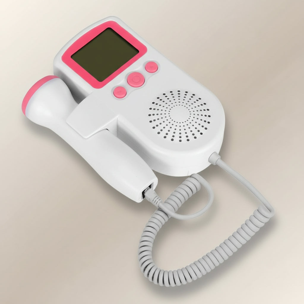 Prenatal Heart Rate Monitor Fetal Doppler with Backlit LCD Display & Built-In Speaker