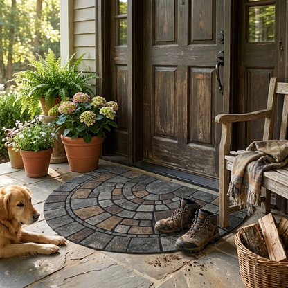 Half-Circle Mosaic Door Mat lifestyle