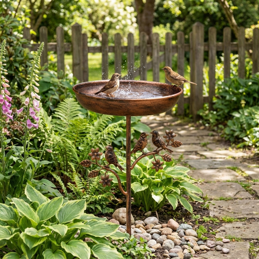 Metal Bird Bath Garden Decor